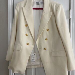 Zara white blazer